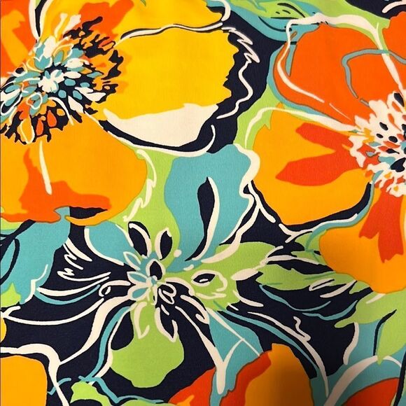 Floral Tankini Top with Orange and Yellow Flowers - Picture 4 of 5